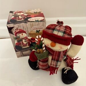 Vintage decorative plush snowman Christmas decor